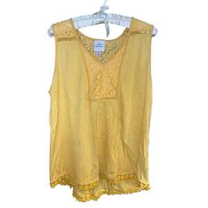 Knox Rose Medium Boho Tank Top - Sleeveless Linen Blend Flowy Rayon Spandex